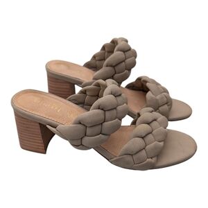 Mi.iM Braided Block Heels Sandals Nude Tan